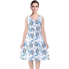 V-Neck Midi Sleeveless Dress  