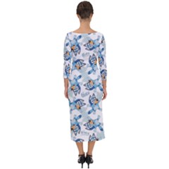 Quarter Sleeve Midi Bodycon Dress 