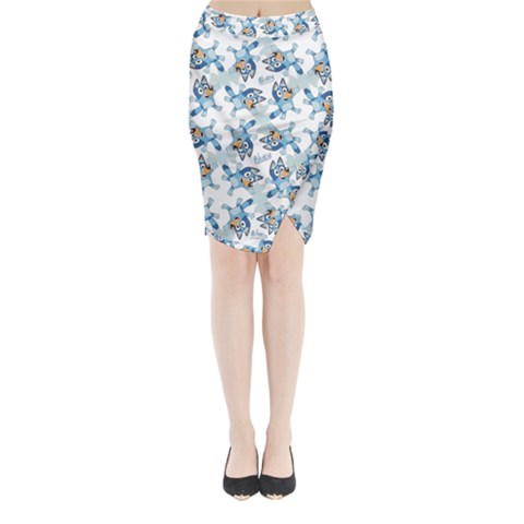 Bluey, Bluey merch, Bluey pattern, Bluey Bluey, bingo, Bluey design, bluey dog Midi Wrap Pencil Skirt from ArtsNow.com