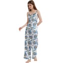 Spaghetti Top Long Pants Satin Pajamas Set 