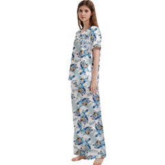 Short Sleeve Satin Pajamas Set With Pockets 