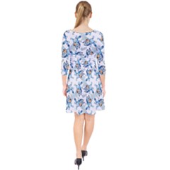 Quarter Sleeve Front Wrap Dress 