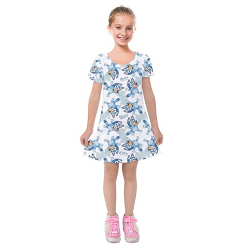 Bluey, Bluey merch, Bluey pattern, Bluey Bluey, bingo, Bluey design, bluey dog Kids  Short Sleeve Velvet Dress from ArtsNow.com