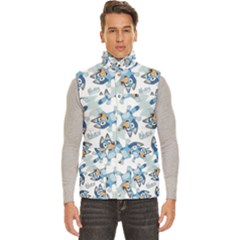 Bluey, Bluey merch, Bluey pattern, Bluey Bluey, bingo, Bluey design, bluey dog Men s High Neck Button Up Puffer Vest from ArtsNow.com