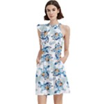 Bluey, Bluey merch, Bluey pattern, Bluey Bluey, bingo, Bluey design, bluey dog Cocktail Party Halter Sleeveless Dress With Pockets Bluey, Bluey merch, Bluey pattern, Bluey Bluey, bingo, Bluey design, bluey dog Cocktail Party Halter Sleeveless Dress With Pockets