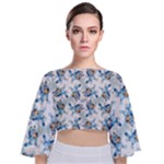 Bluey, Bluey merch, Bluey pattern, Bluey Bluey, bingo, Bluey design, bluey dog Tie Back Butterfly Sleeve Chiffon Top Bluey, Bluey merch, Bluey pattern, Bluey Bluey, bingo, Bluey design, bluey dog Tie Back Butterfly Sleeve Chiffon Top