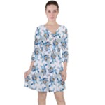 Bluey, Bluey merch, Bluey pattern, Bluey Bluey, bingo, Bluey design, bluey dog Quarter Sleeve Ruffle Waist Dress Bluey, Bluey merch, Bluey pattern, Bluey Bluey, bingo, Bluey design, bluey dog Quarter Sleeve Ruffle Waist Dress