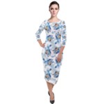 Bluey, Bluey merch, Bluey pattern, Bluey Bluey, bingo, Bluey design, bluey dog Quarter Sleeve Midi Velour Bodycon Dress Bluey, Bluey merch, Bluey pattern, Bluey Bluey, bingo, Bluey design, bluey dog Quarter Sleeve Midi Velour Bodycon Dress