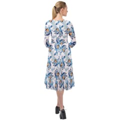 Ruffle End Midi Chiffon Dress 