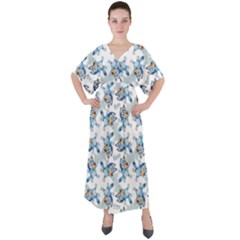 V-Neck Boho Style Maxi Dress 