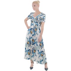 Button Up Short Sleeve Maxi Dress 
