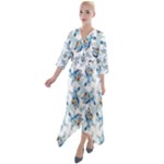 Bluey, Bluey merch, Bluey pattern, Bluey Bluey, bingo, Bluey design, bluey dog Quarter Sleeve Wrap Front Maxi Dress Bluey, Bluey merch, Bluey pattern, Bluey Bluey, bingo, Bluey design, bluey dog Quarter Sleeve Wrap Front Maxi Dress