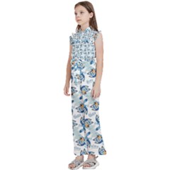 Kids  Sleeveless Ruffle Edge Band Collar Chiffon One Piece 