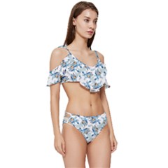 Ruffle Edge Tie Up Bikini Set	 