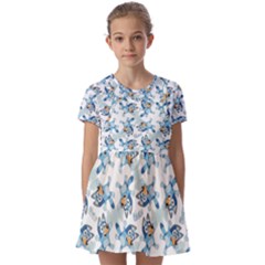 Kids  Short Sleeve Pinafore Style Dress 