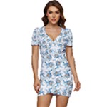 Bluey, Bluey merch, Bluey pattern, Bluey Bluey, bingo, Bluey design, bluey dog Low Cut Cap Sleeve Mini Dress Bluey, Bluey merch, Bluey pattern, Bluey Bluey, bingo, Bluey design, bluey dog Low Cut Cap Sleeve Mini Dress