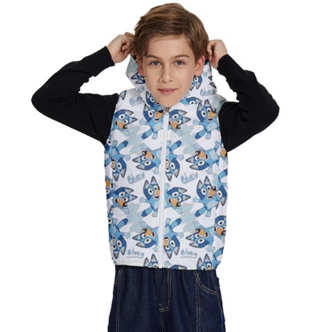 Bluey, Bluey merch, Bluey pattern, Bluey Bluey, bingo, Bluey design, bluey dog Kids  Stylish Hooded Puffer Vest from ArtsNow.com