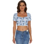 Bluey, Bluey merch, Bluey pattern, Bluey Bluey, bingo, Bluey design, bluey dog Short Sleeve Square Neckline Crop Top Bluey, Bluey merch, Bluey pattern, Bluey Bluey, bingo, Bluey design, bluey dog Short Sleeve Square Neckline Crop Top