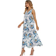 V-Neck Sleeveless Wide Leg Pants Overalls 