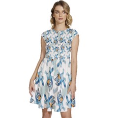 Cap Sleeve High Waist Dress 
