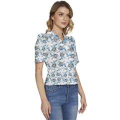 Puffed Short Sleeve Button Up Jacket 