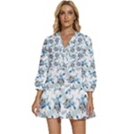 Bluey, Bluey merch, Bluey pattern, Bluey Bluey, bingo, Bluey design, bluey dog V-Neck Placket Mini Dress Bluey, Bluey merch, Bluey pattern, Bluey Bluey, bingo, Bluey design, bluey dog V-Neck Placket Mini Dress