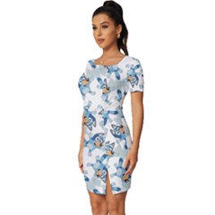 Fitted Knot Split End Bodycon Dress 