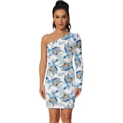 Long Sleeve One Shoulder Mini Dress 