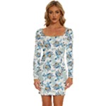 Bluey, Bluey merch, Bluey pattern, Bluey Bluey, bingo, Bluey design, bluey dog Long Sleeve Square Neck Bodycon Velvet Dress Bluey, Bluey merch, Bluey pattern, Bluey Bluey, bingo, Bluey design, bluey dog Long Sleeve Square Neck Bodycon Velvet Dress