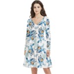 Bluey, Bluey merch, Bluey pattern, Bluey Bluey, bingo, Bluey design, bluey dog Long Sleeve V-neck skater dress with Pockets Bluey, Bluey merch, Bluey pattern, Bluey Bluey, bingo, Bluey design, bluey dog Long Sleeve V-neck skater dress with Pockets