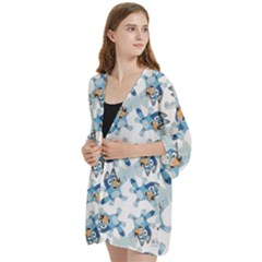 Open Front 3/4 Sleeve Batwing Chiffon Cardigan Kimono 