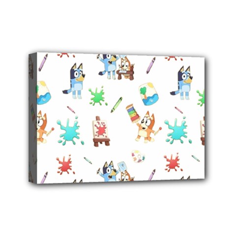 Bluey, Bluey merch, Bluey pattern, Bluey Bluey, bingo, Bluey design, bluey dog Mini Canvas 7  x 5  (Stretched) from ArtsNow.com