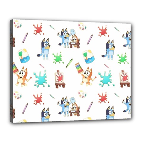 Bluey, Bluey merch, Bluey pattern, Bluey Bluey, bingo, Bluey design, bluey dog Canvas 20  x 16  (Stretched) from ArtsNow.com