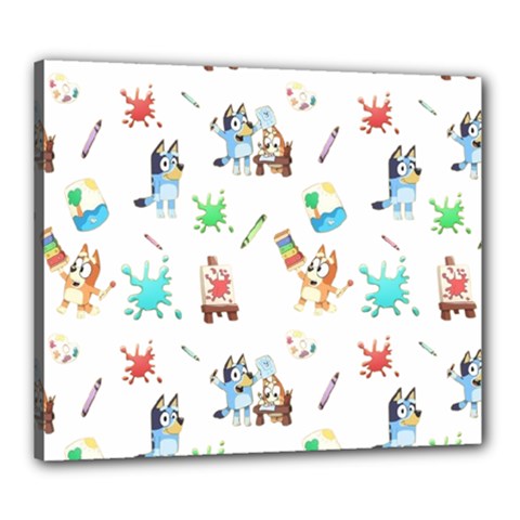 Bluey, Bluey merch, Bluey pattern, Bluey Bluey, bingo, Bluey design, bluey dog Canvas 24  x 20  (Stretched) from ArtsNow.com