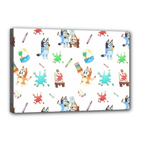 Bluey, Bluey merch, Bluey pattern, Bluey Bluey, bingo, Bluey design, bluey dog Canvas 18  x 12  (Stretched) from ArtsNow.com