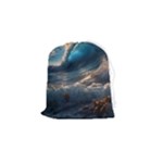 Ocean Sea Waves Drawstring Pouch (Small)
