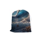 Ocean Sea Waves Drawstring Pouch (Medium)