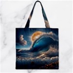 Ocean Sea Waves Zipper Grocery Tote Bag