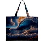 Ocean Sea Waves Zipper Mini Tote Bag