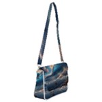 Ocean Sea Waves Shoulder Bag with Back Zipper