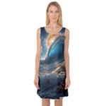 Ocean Sea Waves Sleeveless Satin Nightdress