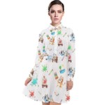 Bluey, Bluey merch, Bluey pattern, Bluey Bluey, bingo, Bluey design, bluey dog Long Sleeve Chiffon Shirt Dress Bluey, Bluey merch, Bluey pattern, Bluey Bluey, bingo, Bluey design, bluey dog Long Sleeve Chiffon Shirt Dress