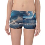 Ocean Sea Waves Reversible Boyleg Bikini Bottoms