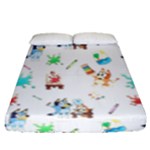 Bluey, Bluey merch, Bluey pattern, Bluey Bluey, bingo, Bluey design, bluey dog Fitted Sheet (Queen Size) Bluey, Bluey merch, Bluey pattern, Bluey Bluey, bingo, Bluey design, bluey dog Fitted Sheet (Queen Size)