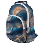 Ocean Sea Waves Rounded Multi Pocket Backpack