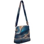 Ocean Sea Waves Zipper Messenger Bag