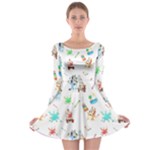 Bluey, Bluey merch, Bluey pattern, Bluey Bluey, bingo, Bluey design, bluey dog Long Sleeve Skater Dress Bluey, Bluey merch, Bluey pattern, Bluey Bluey, bingo, Bluey design, bluey dog Long Sleeve Skater Dress