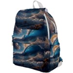 Ocean Sea Waves Top Flap Backpack