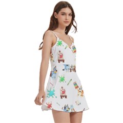 Body Wrap Sleeveless V-Neck Mini Dress 