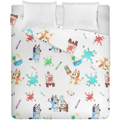 Bluey, Bluey merch, Bluey pattern, Bluey Bluey, bingo, Bluey design, bluey dog Duvet Cover Double Side (California King Size) from ArtsNow.com